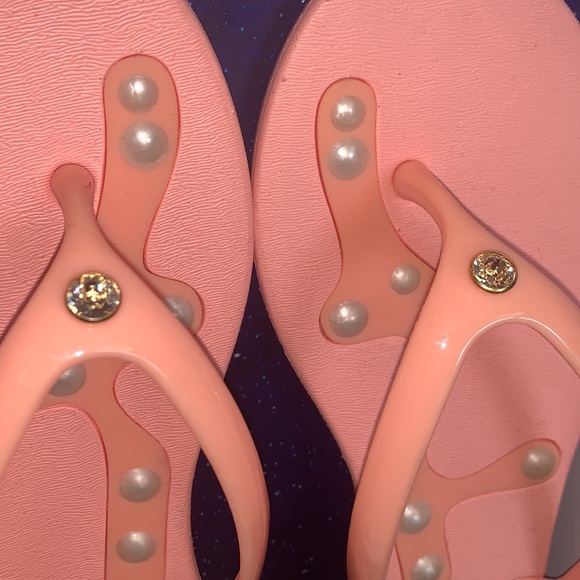 Stepping Stones Peach Pearl Rovmia Sandals by CCILU with Swarovski Crystals - Picture 3 of 9